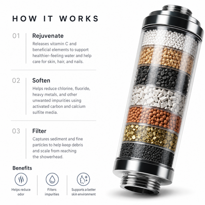 Pluviano™ Spa Shower — Salon-Quality Water in Every Drop